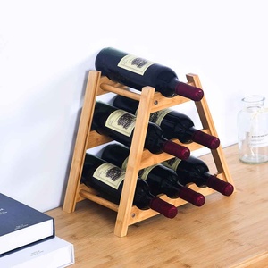 <span class=keywords><strong>Pyramide</strong></span> 6 bouteilles de vin étagère de rangement présentoir de vin comptoir de cuisine porte-bouteille de vin - Product Image 3