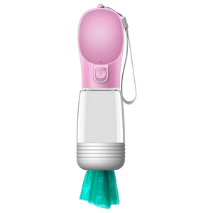 Bouteille d'eau de voyage pour chien de 380 ml, ronde, sûre, portable, en plastique, anti-fuite, lavable, durable, pour une utilisation en extérieur, pour chat et chien - Product Image 1