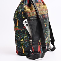 Sac à dos pliable tendance avec impression intégrale, imperméable, pour la gym, les voyages, et les activités de plein air, sac à cordon décontracté