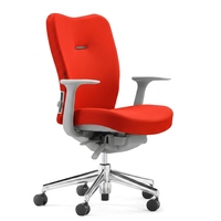 Chaise de bureau ergonomique en tissu, hauteur réglable, soutien lombaire, pivotante, avec base à roulettes, pour espace de travail à domicile