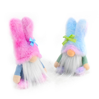 Kerajinan kain kurcaci tanpa wajah 6 inci hadiah kelinci boneka mewah dekorasi GNOME Paskah warna-warni musim semi dengan telinga kelinci