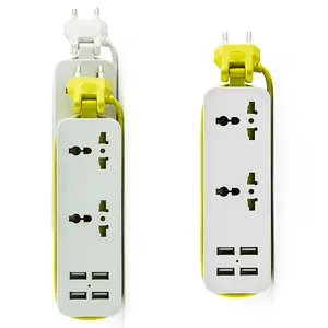 Ab güç şeridi 4 USB taşınabilir uzatma soketi ABD BİRLEŞİK KRALLIK fiş 1.5m kablo AC güç seyahat adaptörü USB akıllı telefon şarj cihazı
