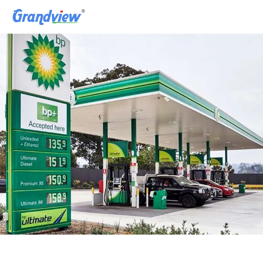 China stainless steel gas filling station canopy signage for sales