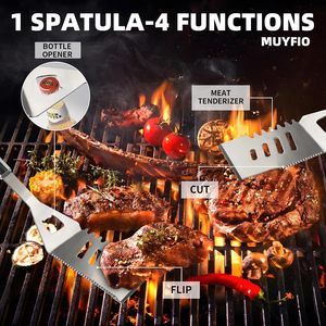 Set di 11 Accessori per Barbecue in Acciaio Inox Ecologico e Durevole, Kit di Utensili Portatili e Pratici con Borsa per il Trasporto - Product Image 2