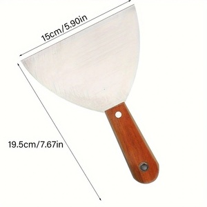 Espátula de Acero Inoxidable de 1-6 Pulgadas con Mango de <span class=keywords><strong>Madera</strong></span>, Raspador de <span class=keywords><strong>Pared</strong></span>, Acabado Espejo, Esparcidor de Masilla - Product Image 5