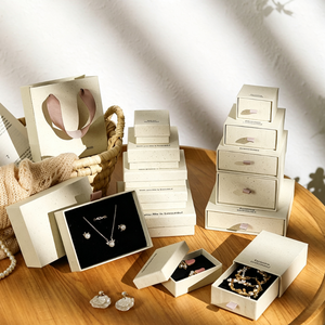 Caja de Joyería Ecológica de Cartón con Cajón Deslizable y Logotipo Personalizado, Fabricante de Cajas para Guardar Collares, Anillos y Colgantes con Bolsa de Transporte - Product Image 2