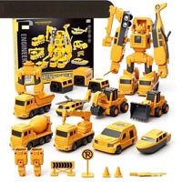 Bloques de Construcción Magnéticos 6 en 1, Juguete Robot, Vehículo de Construcción, Juego de Juguetes Educativos STEM para Niños