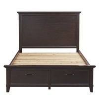 Lit de rangement double en bois massif de style américain, rembourré et personnalisable, taille Queen/King