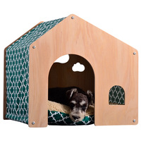 Stijlvolle ecologische houten hondenhok voor grote honden met geïsoleerd ontwerp, draagbaar dierenbed voor katten en kleine dieren