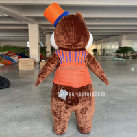 Funtoys Mascotte Écureuil Brun Personnalisé Gonflable de 2/2 m, Costume d'Animal Cartoon Anime Cosplay pour Adulte, Costume de Carnaval
