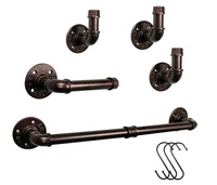 Style industriel plomberie bronze 5 pièces accessoires de salle de bains avec porte-papier