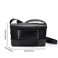 Sac à bandoulière en cuir véritable, design élégant, doublure en polyester imperméable, sangle de 45-55 cm, pour les voyages en plein air, usage quotidien pour femmes, marque privée