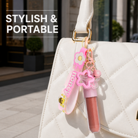 Nouvelle Tendance : Rouge à Lèvres Liquide Mat Végétalien Personnalisable avec Porte-clés – Design Mignon et Portable