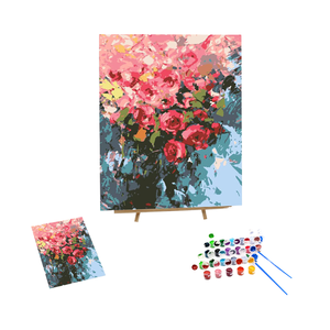 HuiXiShi Kit Pittura a Numeri di Alta Qualità, Fiori Astratti, Fai da Te, Pittura Acrilica su Tela, Ecologico, Include Pennelli - Product Image 1