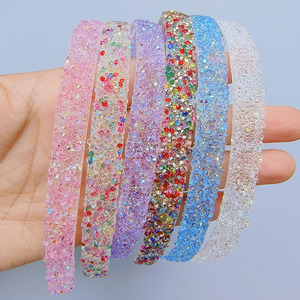 Bandeau à paillettes en strass pour filles Accessoires de cheveux pour enfants avec fonction de lavage du visage Pince à cheveux de la série Spring Summer Color - Product Image 2