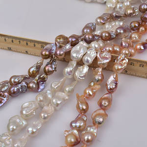New Product <b>Balloon</b> Shaped <b>Mermaid</b> Loose Freshwater Pearl DIY Necklace Semi-Finished Product in Pearl White Gold Purple Colors - Product Image 2
