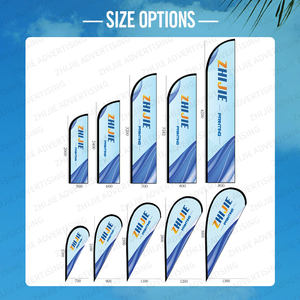 Reclame buiten/binnen strandvlaggenstandaards banners ijsmerk promotie blade spike glasvezel 2M-5M op maat polyester hittebestendig - Product Image 2