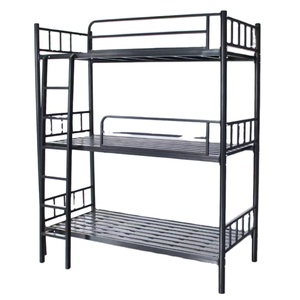 Lits superposés triples en métal de haute qualité pour adultes et enfants, adaptés aux dortoirs, avec trois couchages - Product Image 2