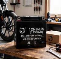 Batterie de moto 12N9-BS 12V 9Ah sans entretien, batterie au plomb-acide AGM pour démarrage