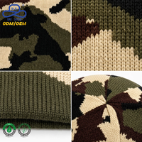 Bonnet tricoté camouflage personnalisé avec logo, imprimé camouflage, chaud pour l'hiver, unisexe, streetwear, vente en gros, ODM, OEM, fournisseur d'usine