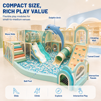 Équipement de piscine à balles d'intérieur : labyrinthe à basse hauteur, tunnel de ramassage, panneaux d'activités, rampe d'escalade, tapis de sol rembourrés pour crèches et centres de loisirs