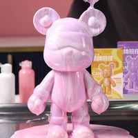 Mode fait à la main bricolage Art artisanat fluide ours blanc embryon pour la décoration de la maison coloriage vinyle fluide poupée jouet Cool ours Sculpture