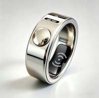 Anillo Inteligente de Acero Inoxidable con Control Remoto de Botón Físico, Micrófonos y Bajo Consumo de Energía para Smartphone, Historial de Navegación
