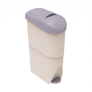 Cestino per Rifiuti 15 L con Pedale Grigio Bianco per Igiene Femminile - Product Image 2