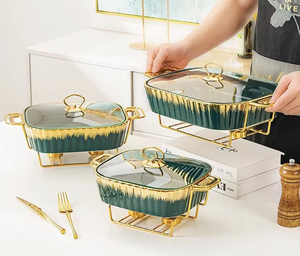 火锅白色11英寸陶瓷双耳烤盘，餐具，陶瓷制作 - Product Image 2