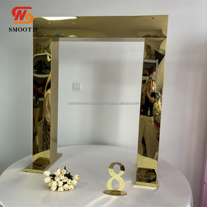 Mịn thiết kế mới vòm vàng kim loại hoa đứng hoa lớn giá bảng trung tâm cho trang trí đám cưới - Product Image 6