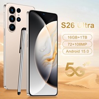 Teléfonos Inteligentes Desbloqueados al por Mayor, S26 Ultra con Lápiz Óptico, Pantalla de 7.3 Pulgadas, Doble SIM, Deca Core, 16GB+1TB, 5G
