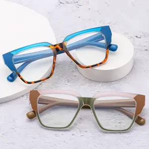 QSKY cheap anti blue ray tr90 eyeglasses frames changeable color eyeglass frames with matched with nearsighted frame women