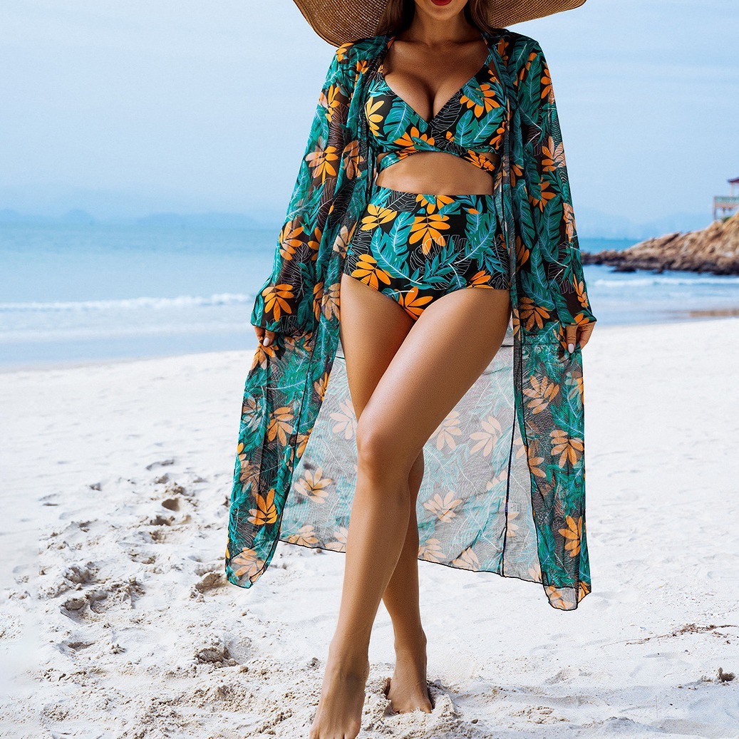 I-Glam Brazilian Bikini Set - Bohemian Print Bathing Suit, Thong Bottom, Sizes S/M/L