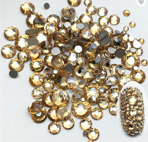 Yantuo gevşek Rhinestones altın şampanya ütüyle yapışmayan kristal Strass cam toptan fiyat tırnak sanat elbise giyim el sanatları - Product Image 1