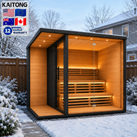 Sauna Tradicional Finlandesa de Cedro Kaitong Royal Cabin para 1, 2, 3, 4, 6 u 8 Personas, para Exteriores, con Opciones de Seco o Caliente, para Jardín o Casa