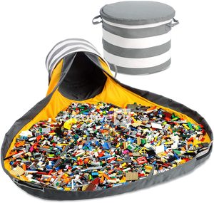 ZL-Large Capacity Kid Toy Storage Bag with Play Mat