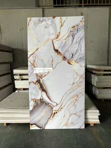 壁パネル4x8防水PVCギルト白い大理石の壁パネル代替UV大理石シート - Product Image 2