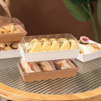 Boîtes à gâteaux en papier kraft avec logo personnalisé, carrées, pratiques pour les collations, boîte d'emballage pour biscuits
