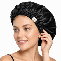 Bonnet en Soie de Mûrier 100% 22 Momme avec Sangle Élastique Réglable pour Femme – Soin Capillaire de Nuit Anti-Frisottis Respirant à Bande Large
