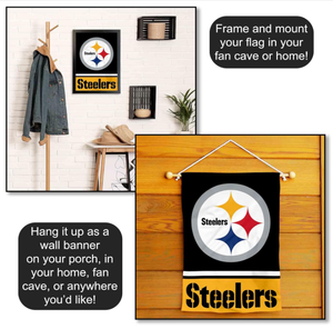 Bandera de Poliéster Personalizada al por Mayor de los Pittsburgh <span class=keywords><strong>Steelers</strong></span> con Diseño de Doble Cara de 30*45cm para Decoración de Jardín al Aire Libre - Product Image 5