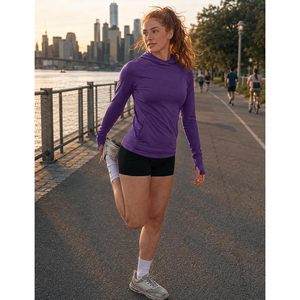 Sudadera Ligera Personalizada para Mujer, Manga Larga, para Entrenamiento, con Orificios para los Pulgares, Bolsillos, Protección Anti UV - Product Image 3