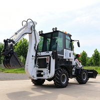 Chargeuse-pelleteuse multifonctionnelle 4x4 avec chargeur frontal et excavateur arrière