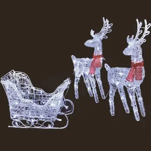 크리스마스 사슴 모티프 라이트 캐리지 호박 축제 소품 철 조각 장식 공원 잔디 모델링 조경 램프