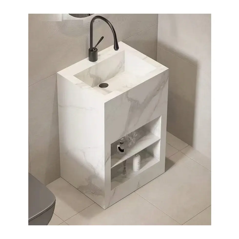 Mini Gesinterde Stone Home Hotel Sink Wastafels Kast Set Badkamer Keuken Meubels