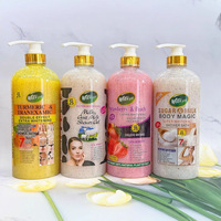 Gel Douche Lait Lissant 1000ml - Nettoyant et Hydratant Exfoliant à la Carotte