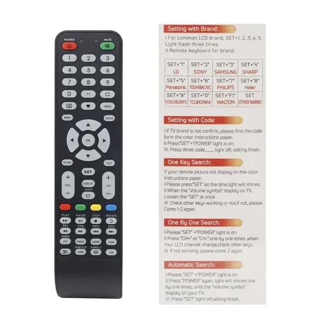 Universal CRC-1210V Remote Control for All Brands Smart TV Remote Control with Comfortable Use for LED LCD TV Fixed Code