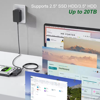 Câble adaptateur SATA vers USB 3.0 avec adaptateur d'alimentation, câble de disque dur externe USB 3.0 vers SATA pour SSD/HDD SATA III 3,5 "/2,5"