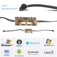 OEM OV6211 B & W 850 Ir LED Module de caméra à double objectif Mini UVC USB VR Eye Tracking CMOS 0.3Mp Monochrome Modules de caméra binoculaire