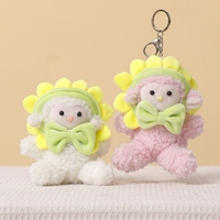 En gros, Porte-clés pendentif en peluche mignon et créatif, motifs tournesol, mouton, agneau, doux et moelleux, mascotte, jouet animal en peluche, OEM, pour cadeau