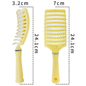 Farbenfroher, Modischer und Komfortabler Plastik-Makaron-Kamm mit Gebogener Form und Hohem Kopfteil, ABS-Griff, Großer Gebogener Haarkamm für Zuhause, Verpackt, Herstellerbestand - Product Image 6